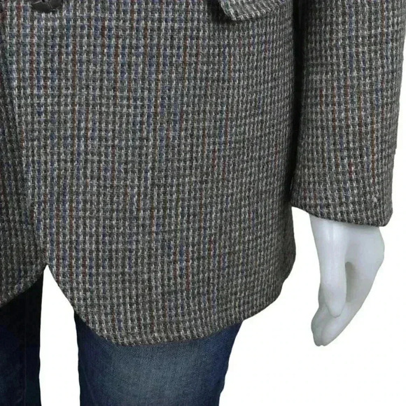 Vintage Harris Tweed Wool Menswear Oversized Blazer Jacket Boyfriend Brown - Picture 5 of 15